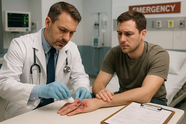 Emergency medical care after dog bite